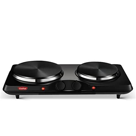 Cheftek Electric Double Burner Hot Plate With Powerful W Adjustable Temperature Control