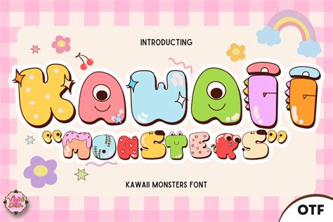 Kawaii Monsters Font By Vividdoodle · Creative Fabrica