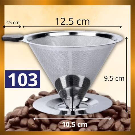 Filtro De Café 102 Ou 103 - Filtro Coador de Café Inox 101 102 103 304 Reutilizável - Peneira ...