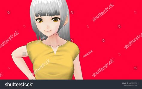 Anime Girl Cartoon Character Japanese Girl 库存插图 1663027672 Shutterstock