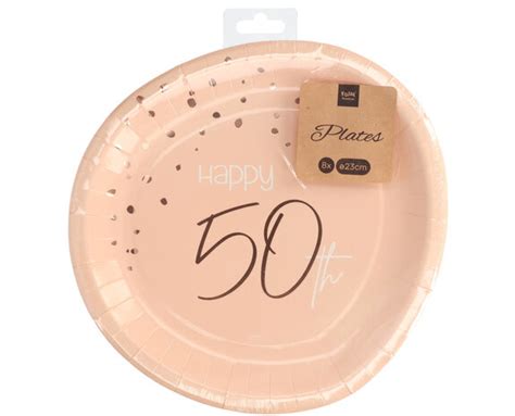 Teller 50 Jahre Rose Gold 23cm 8Stk Partywinkel