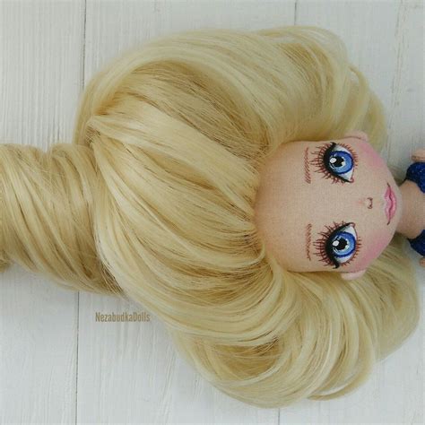 Lovely Blonde Hair Doll In Fashion Blue Dress Sculpted Doll Cloth Dolls Handmade Doll Face