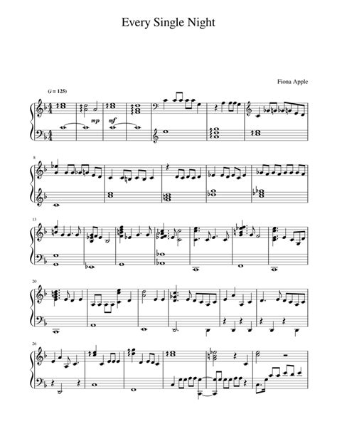 Every single night – Fiona Apple Sheet music for Piano (Solo) | Musescore.com