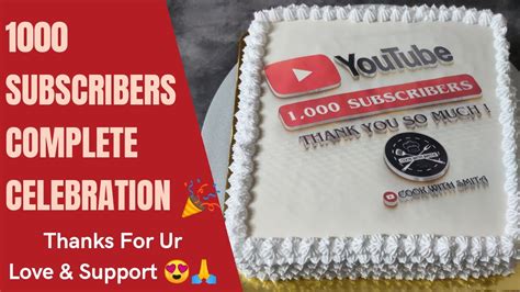 1000 Subscribers Celebration Cake Chocolate Cake Edible Photo Print