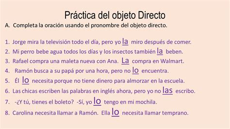 Ppt Los Pronombres Del Objeto Directo Powerpoint Off