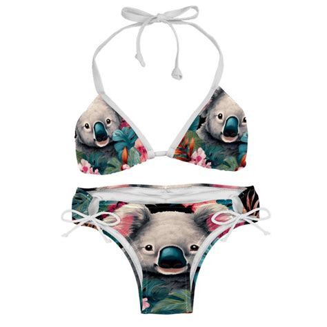 Koala Detachable Sponge Adjustable Strap Bikini Set Two Pack Swim Suit Swimsuits Bikini