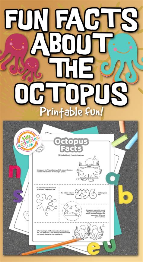 Fun Octopus Facts for Kids to Print and Learn | Fun facts for kids