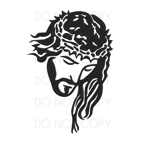 Jesus Silhouette Machine Embroidery Pattern digital download design.