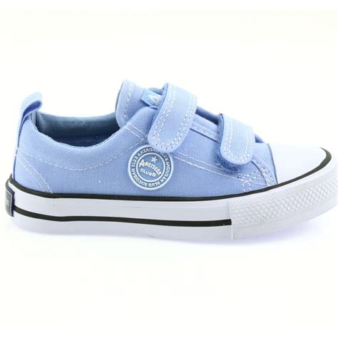 Trampki na rzepy buty dziecięce American Club LH50 blue białe