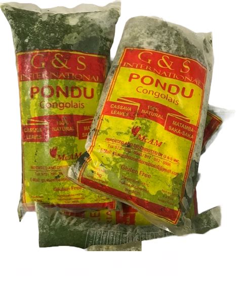 Pondu Congolais Cassava Leaves Frozen 1kg Africa Market