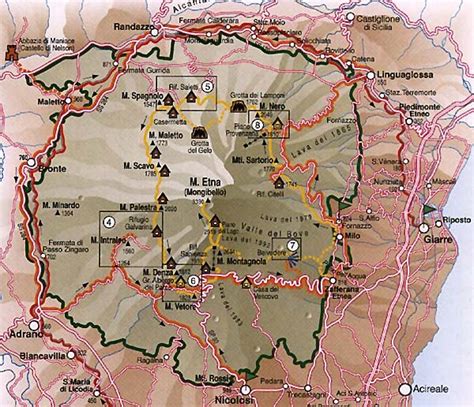 Trekking Etna Mappa Trekking Sicilia Mappa