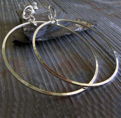 Large Dangle Hoop Earrings Gold Filled Jewelry Hoop Earrings Gold