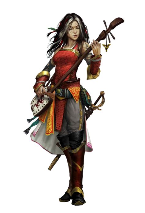 Female Human Bard Rogue Ameiko Kaijitsu Pathfinder Pfrpg Dnd Dandd 3