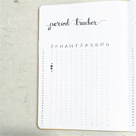 Minimalist Period Tracker For Bullet Journal