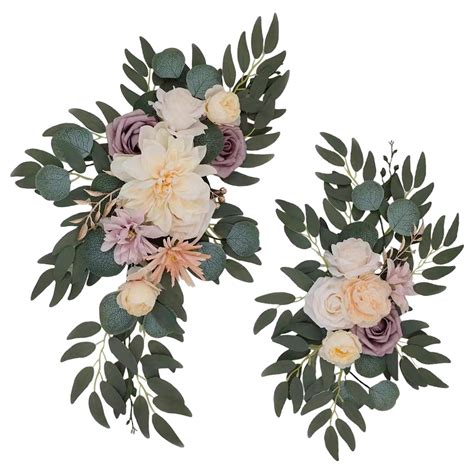 2pcs Artificial Flower Swags For Fall Wedding Background Decoration And