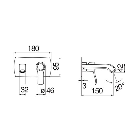 Nobili SI98198CR SOFÌ miscelatore monocomando a parete per lavabo P 15