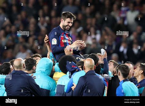 Gerard Pique Of Fc Barcelona Farewell During The Liga Match Between Fc