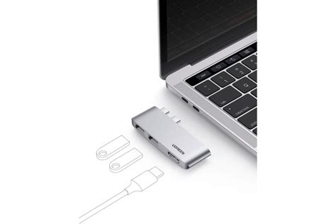 USB концентратор UGREEN для MacBook хаб, 2 x USB 3.0, HDMI 10914 ...