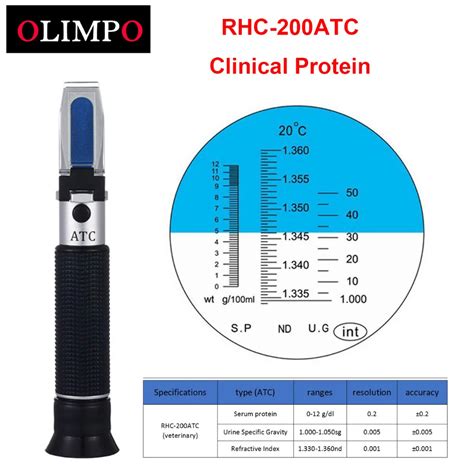 olimpo Veterinary Clinical Refractometer RHC 200ATC Serum protein 0 12g ...