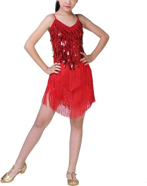 Eshoo M Dchen Latein Tanzkleid Kinder Latin Rumba Salsa Tango Quaste