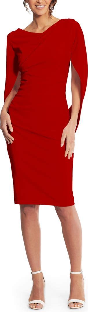 Betsy And Adam Cape Sleeve Crepe Sheath Dress Nordstrom In 2022 Chic