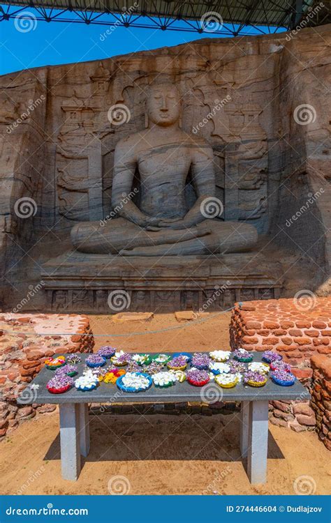 Buddha Statue At Gal Vihara Shrine At Polonnaruwa Sri Lanka Stock