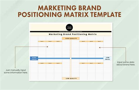 Marketing Brand Positioning Matrix Template In Ms Excel Google Sheets