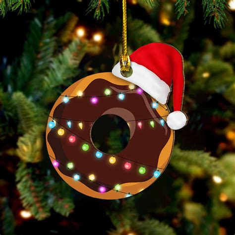 Donut Merry Christmas Ornament Donut Christmas Ornament Etsy