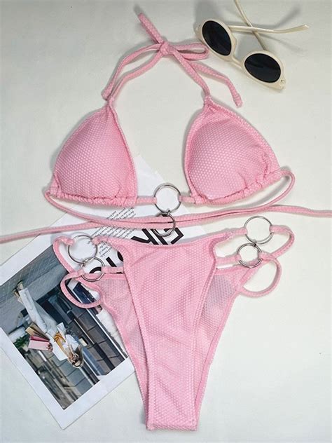 Emmiol Kostenloser Versand O Ring Rosa Bikini Set Rosa M Von