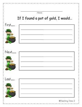 St Patrick S Day Writing If I Found A Pot Of Gold I Would