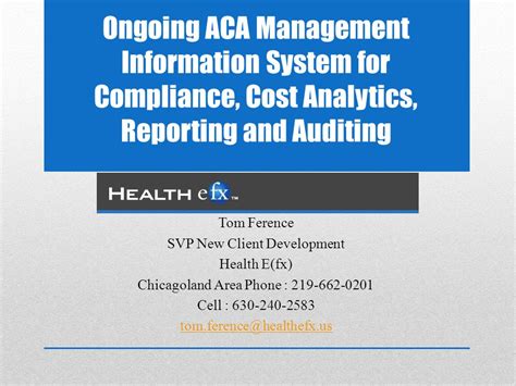 Ongoing Aca Management Information System For Compliance Cost