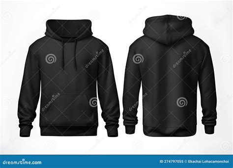 Black Hoodie Sweatshirt Template for Design Mockup and Print ...