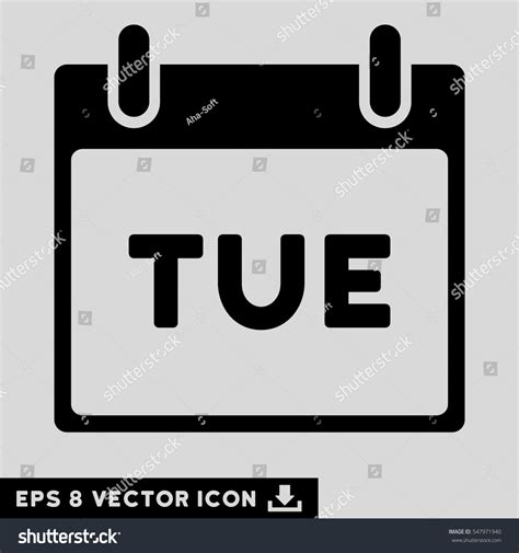 Tuesday Calendar Page Icon Vector Eps Stock Vector (Royalty Free) 547971940