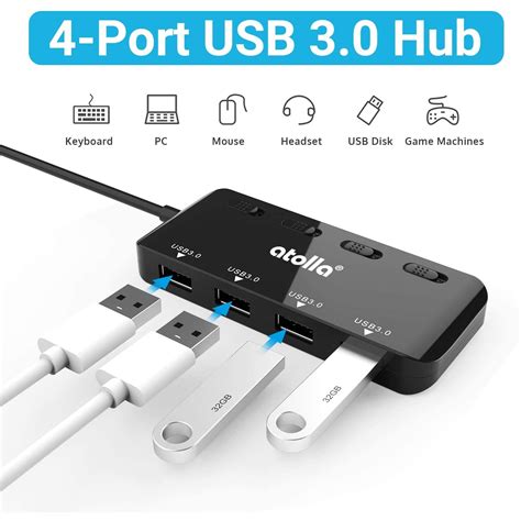 Atolla Usb 3 0 Hub 4 Port Led Fekete Emag Hu