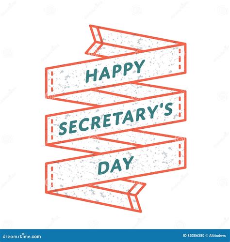 Happy Secretary Day Greeting Emblem Stock Vector Illustration Of Card