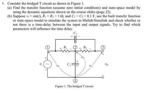 Solved Consider The Bridged T Circuit As Shown In Figure 1 Chegg