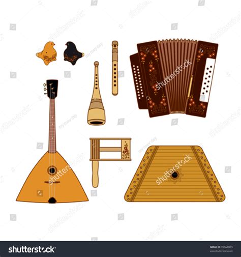 Russian Folk Music Instruments Stock Vector (Royalty Free) 99661019 | Shutterstock