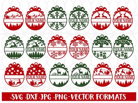 Christmas Ornament Bundle Svg Christmas Svg Santa Claus Christmas