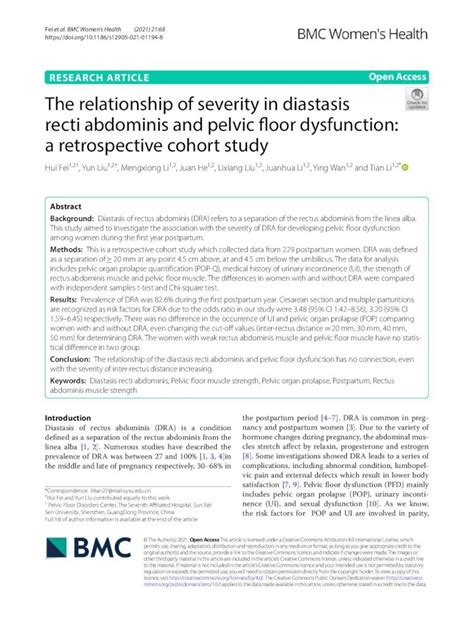 Pdf The Relationship Of Severity In Diastasis Recti Abdominis And