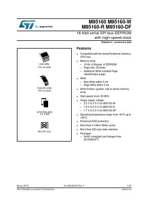 M Datasheet Pdf Stmicroelectronics Kbit Serial Spi Bus