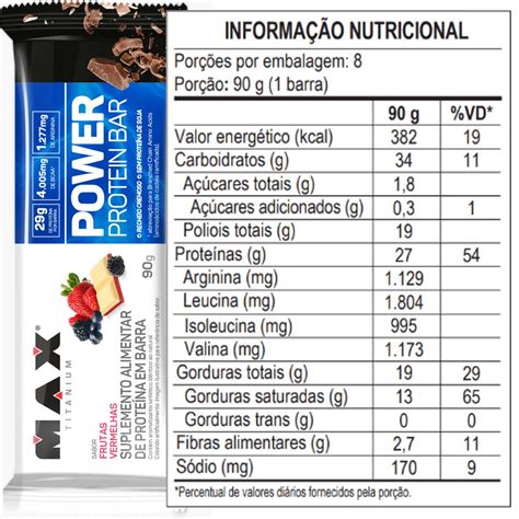 Barra De Proteina Max Titanium Power Protein Bar 90g Frutas Vermelhas