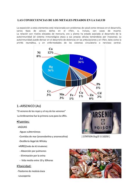 LA Consecuencia DE LOS Metales Pesados EN LA Salud LAS CONSECUENCIAS