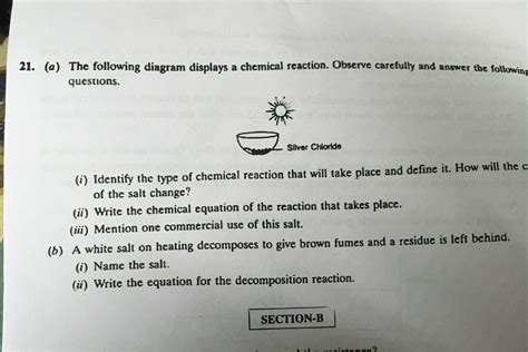 A The Following Diagram Displays A Chemical Reaction Observe