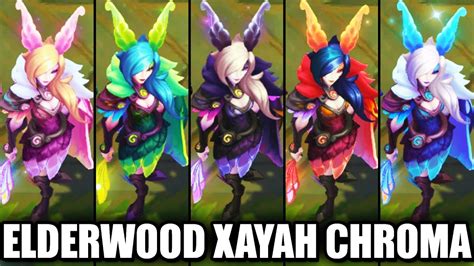 All Elderwood Xayah Chroma Skins Spotlight League Of Legends YouTube