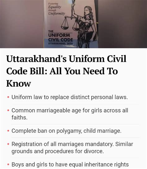 Uttarakhand Cabinet Clears Final Uniform Civil Code Draft Uniform Civil