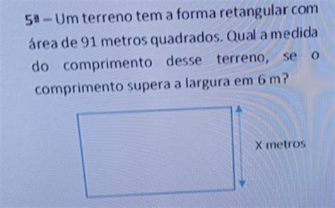 Solved Um Terreno Tem A Forma Retangular Rea De Metros