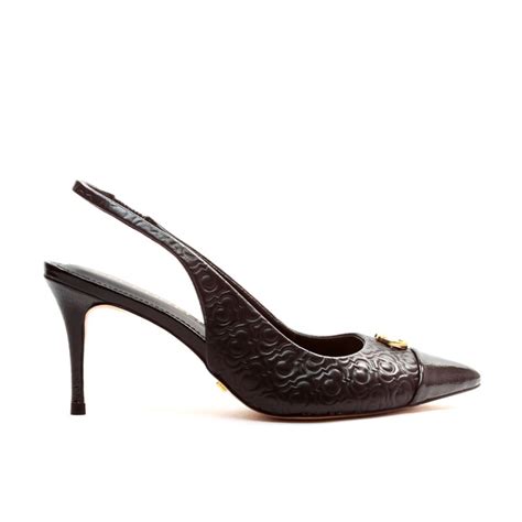 Slingback Couro Preto Salto M Dio Cecconello Preto