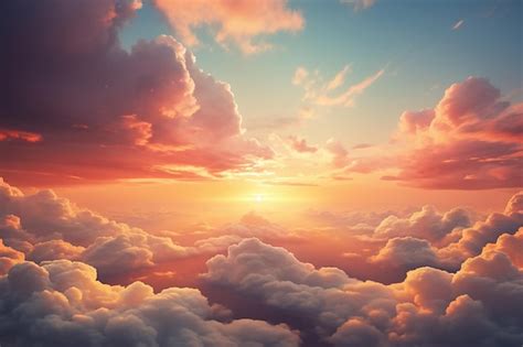 Premium Ai Image Beautiful Dramatic Cloudscape With Cumulus Clouds In