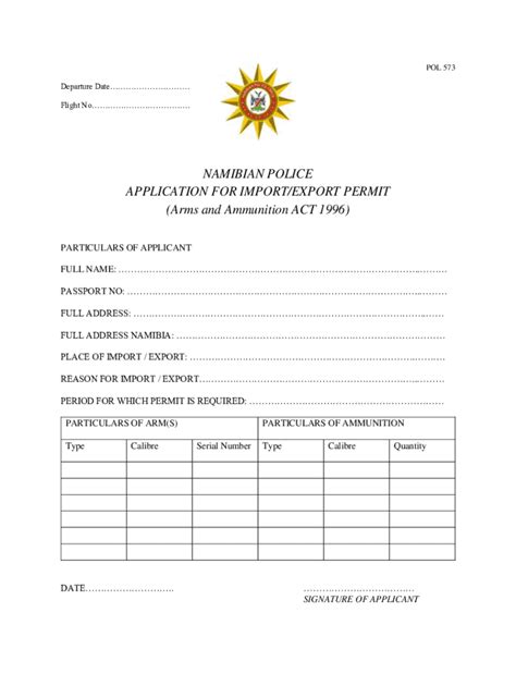 Namibian Police Declaration 2018 2025 Form Fill Out And Sign