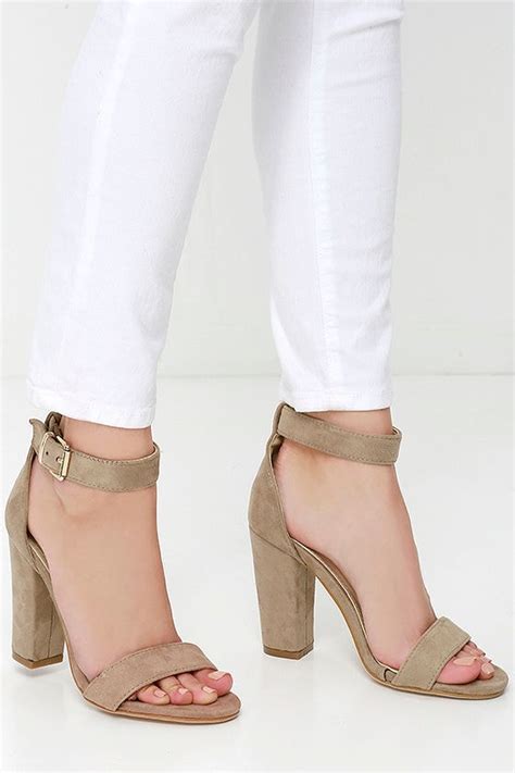 Cute Taupe Heels Ankle Strap Heels Dress Sandals 35 00 Lulus